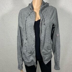 Anthropologie Koto Cotton Full Zip Sweatshirt Hoodie Women's size Small Gray